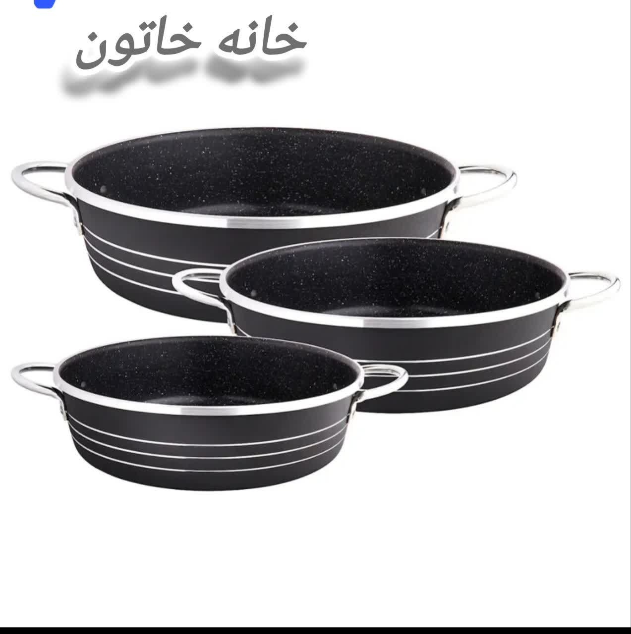 تابه 3 عددی دو دسته داخل گرانیت برند اسبیکو